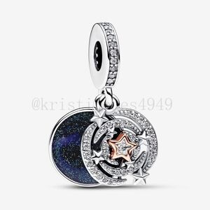 Pandora Two-tone Shooting Star Double Dangle Charm